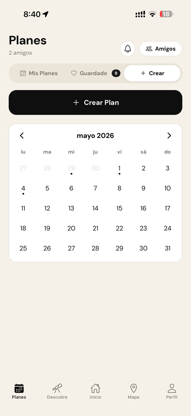 Calendario de planes