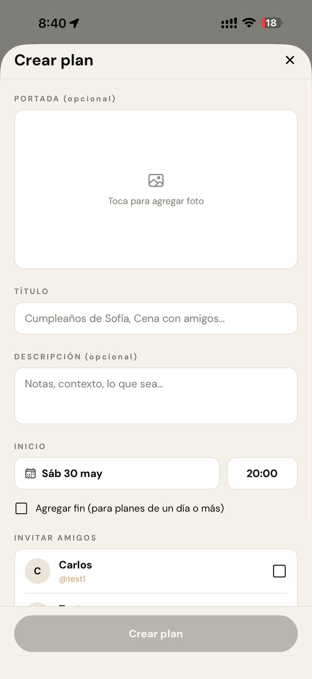Crear plan